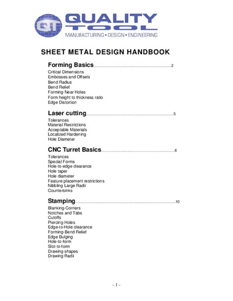 sheet metal fabrication handbook pdf|sheet metal design guideline pdf.